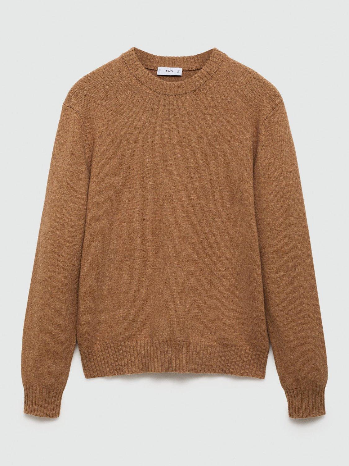 Product image 3 of 8, which shows Mango Lotus Wool Blend Jumper, Brown, XXL
