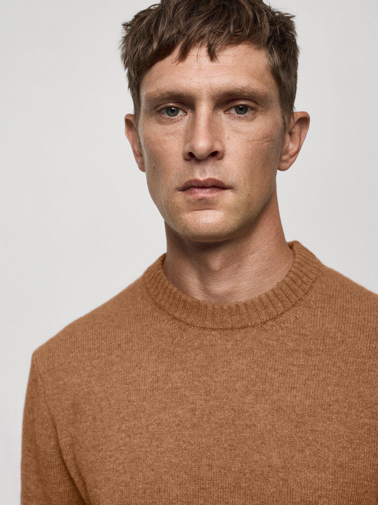 Product image 5 of 8, which shows Mango Lotus Wool Blend Jumper, Brown, XXL
