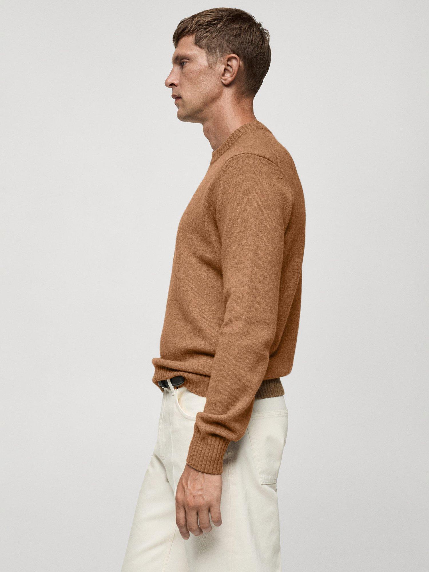 Product image 6 of 8, which shows Mango Lotus Wool Blend Jumper, Brown, XXL