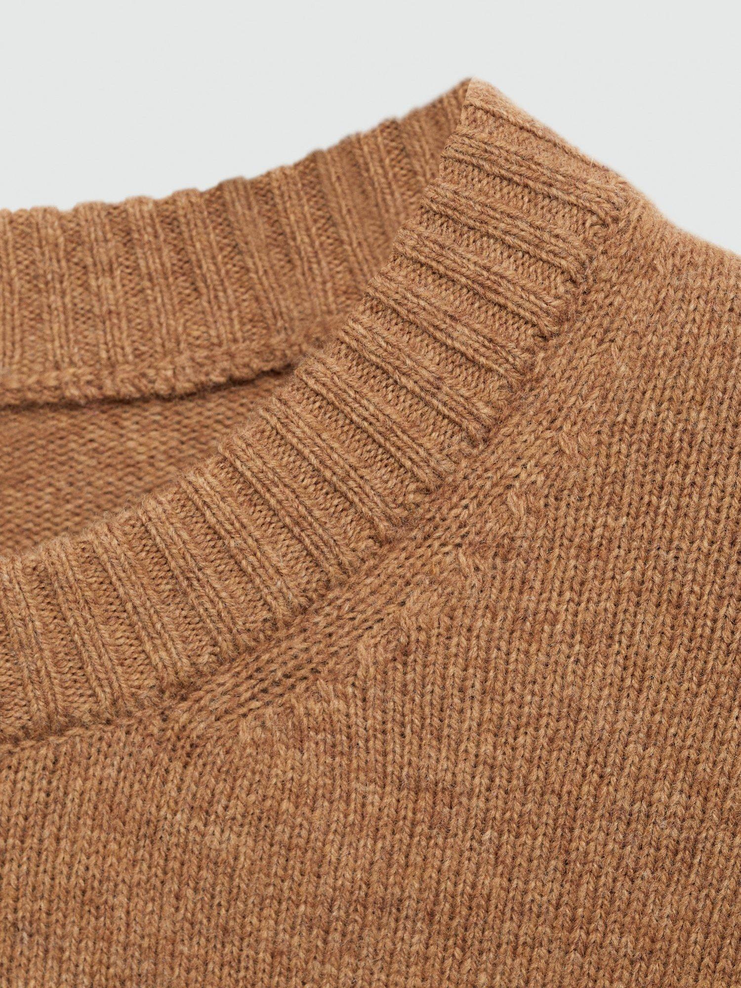 Product image 8 of 8, which shows Mango Lotus Wool Blend Jumper, Brown, XXL