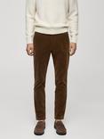 Mango Berdam Slim Fit Corduroy Trousers, Medium Brown