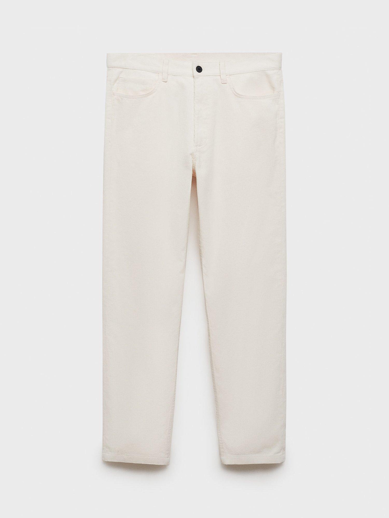 Product image 3 of 8, which shows Mango Chicago Corduroy Trousers, Natural White, 31