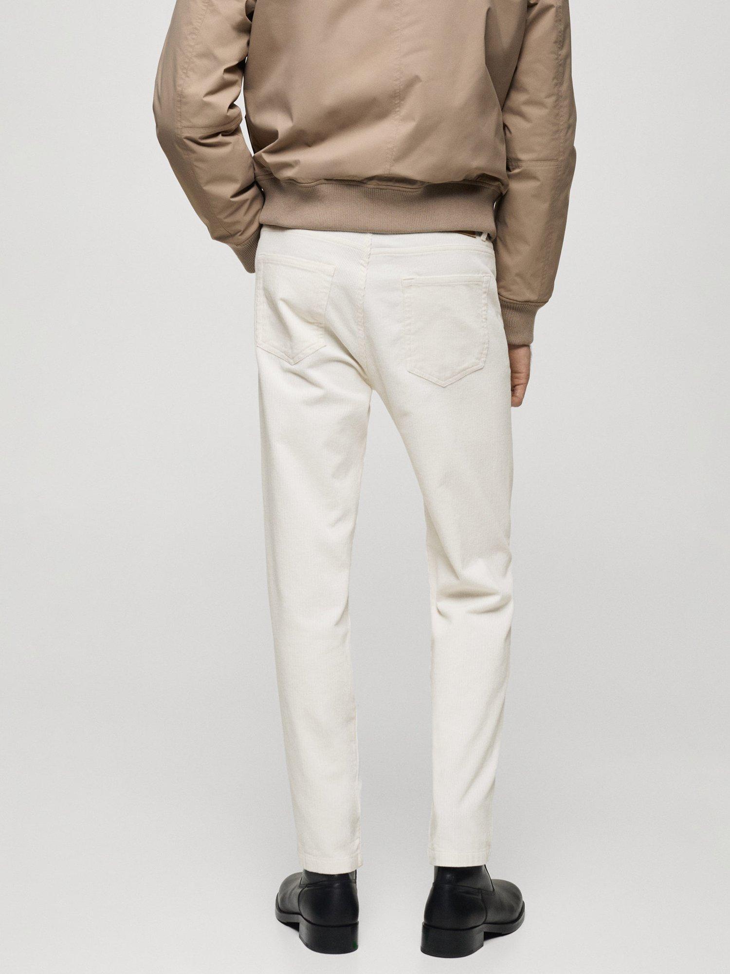 Product image 4 of 8, which shows Mango Chicago Corduroy Trousers, Natural White, 31