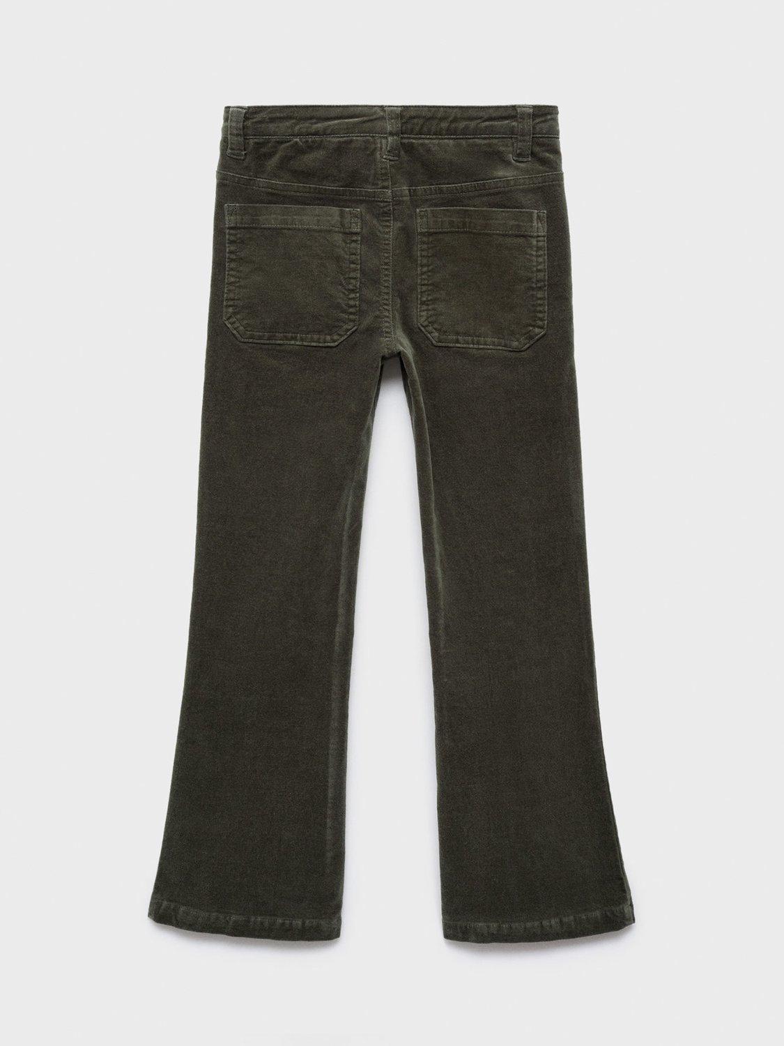 Product image 4 of 6, which shows Mango Kids' Velvet Trousers, Khaki, 6 years