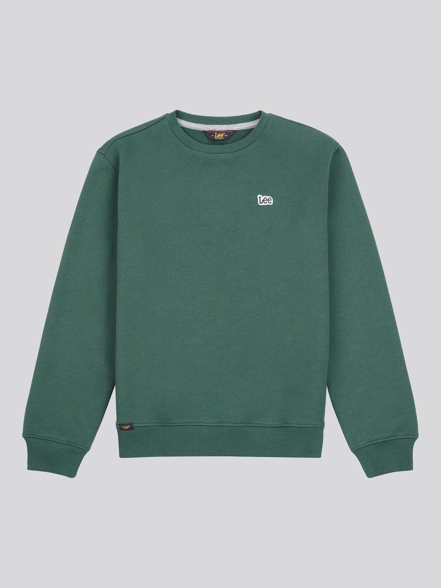 Product image 1 of 3, which shows Lee Kids' Badge Crew Neck Sweatshirt, Jungle Green, 7-8 years