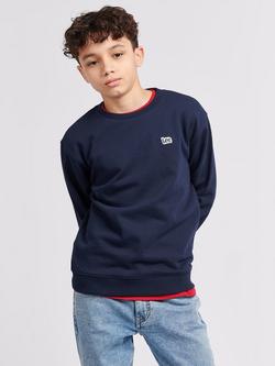 Lee Kids' Badge Crew Neck Sweatshirt, Navy Blazer, Navy Blazer