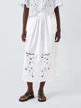 AND/OR Effie Embroidered Cotton Blend Skirt, White