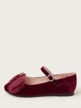 Monsoon Kids' Bow Ballerina Shoes, Burgundy