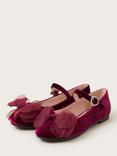 Monsoon Kids' Bow Ballerina Shoes, Burgundy