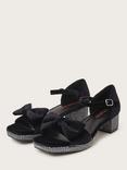 Monsoon Kids' Velvet Platform Heeled Shoes, Black