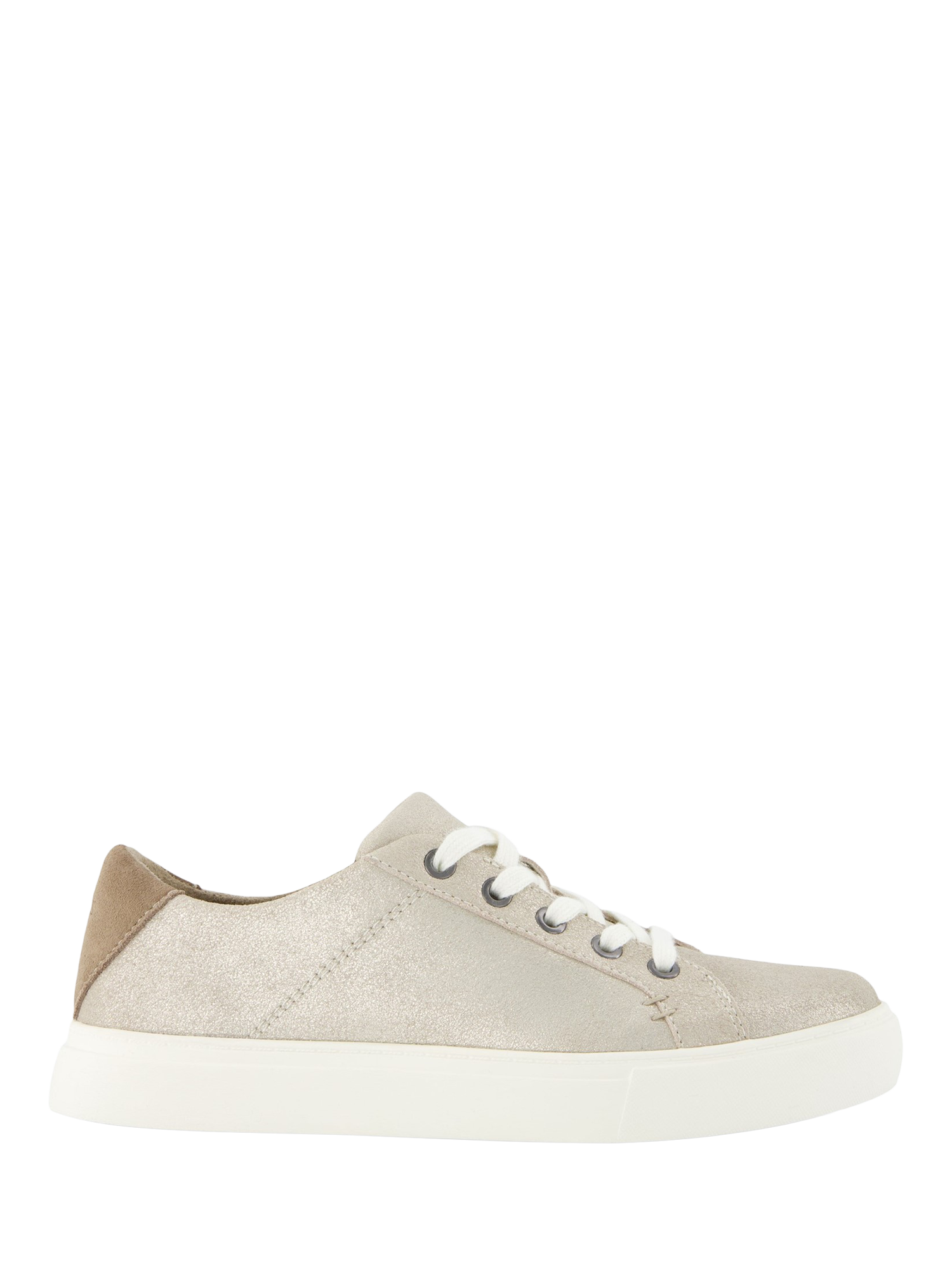 Product image 1 of 3, which shows TOMS Kameron Metallic Leather Trainers, Champagne, 4