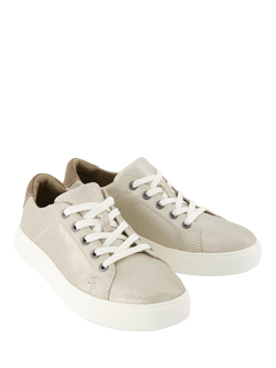 TOMS Kameron Metallic Leather Trainers, Champagne - view 2, Champagne