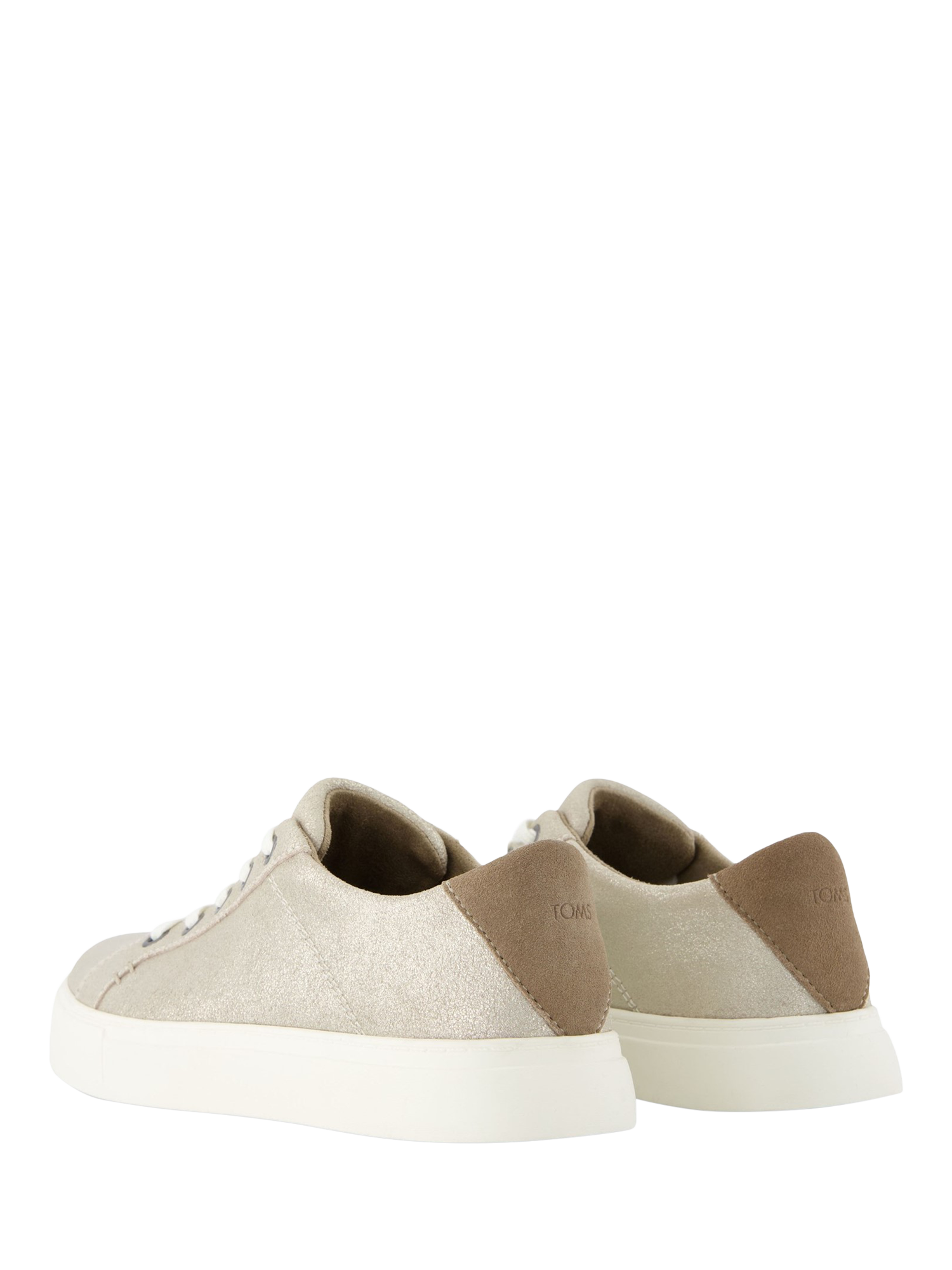 Product image 3 of 3, which shows TOMS Kameron Metallic Leather Trainers, Champagne, 4