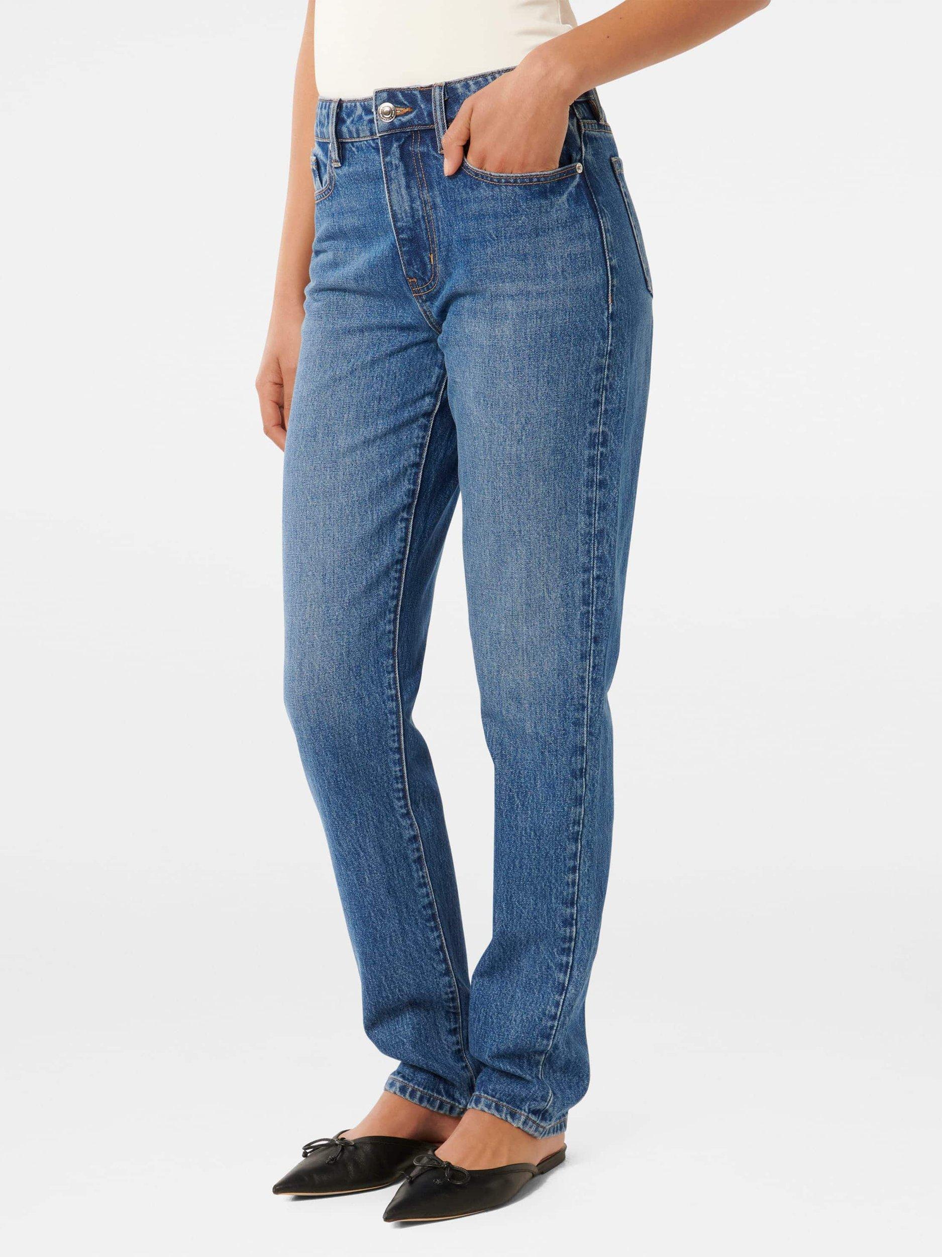 Product image 3 of 5, which shows Forever New Paris Slim Straight Leg Jeans, Mid Wash, 4