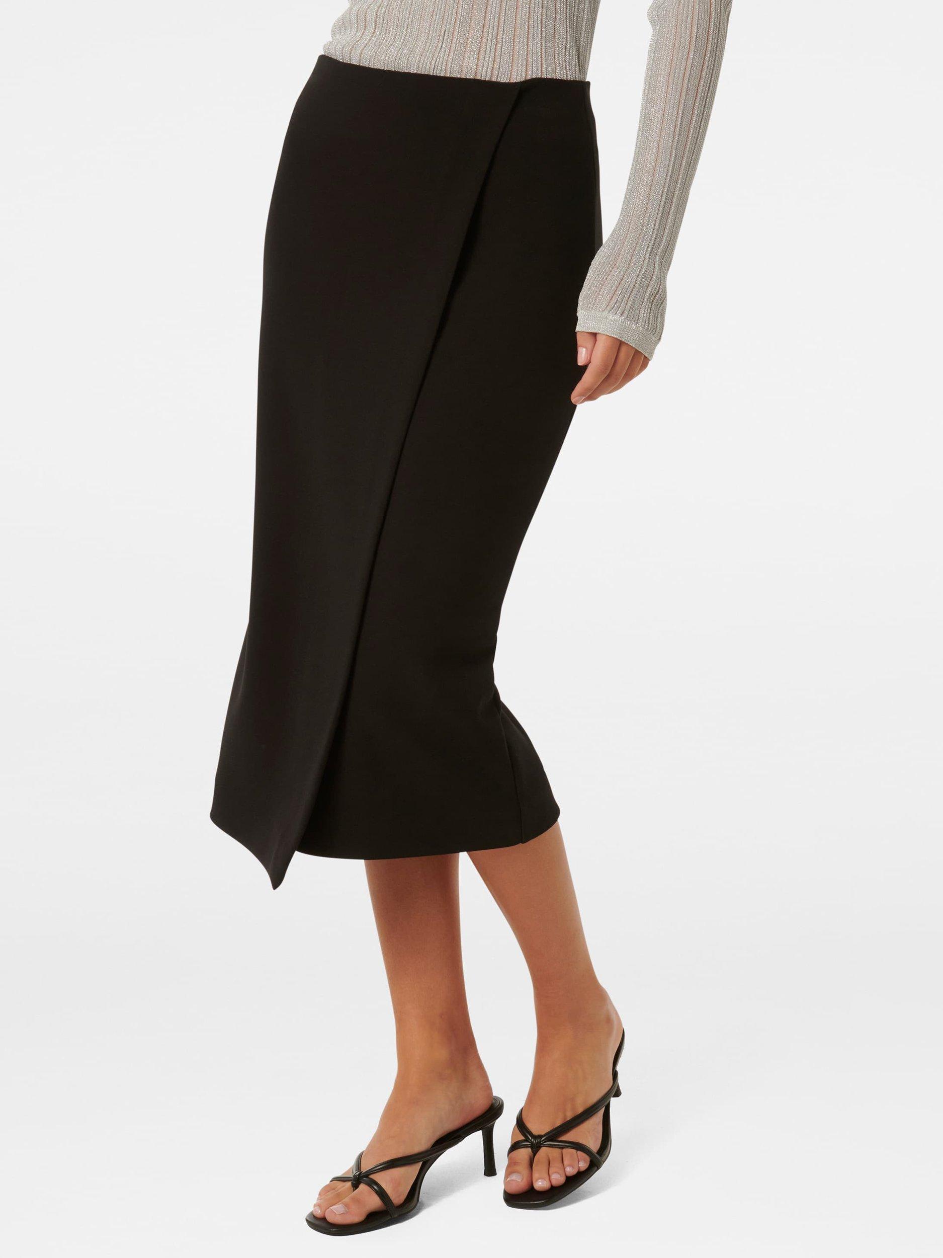 Product image 3 of 5, which shows Forever New Camilla Crepe Midi Skirt, Black, 4