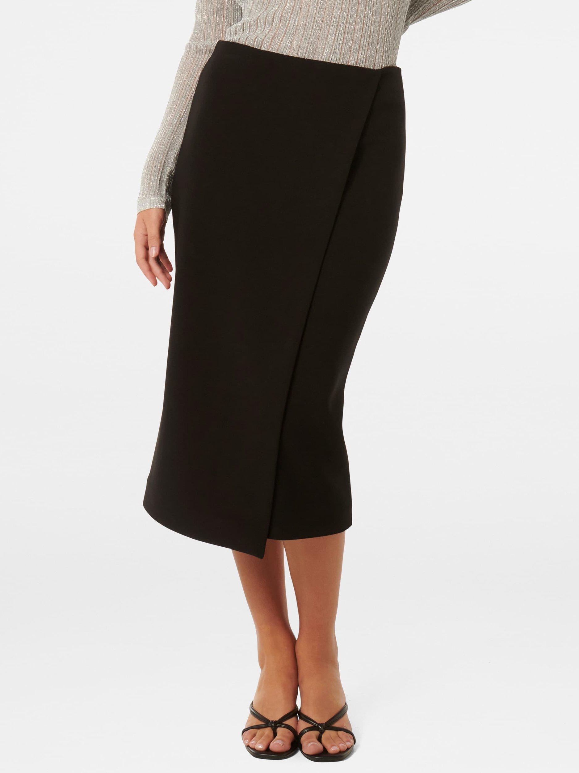 Product image 5 of 5, which shows Forever New Camilla Crepe Midi Skirt, Black, 4