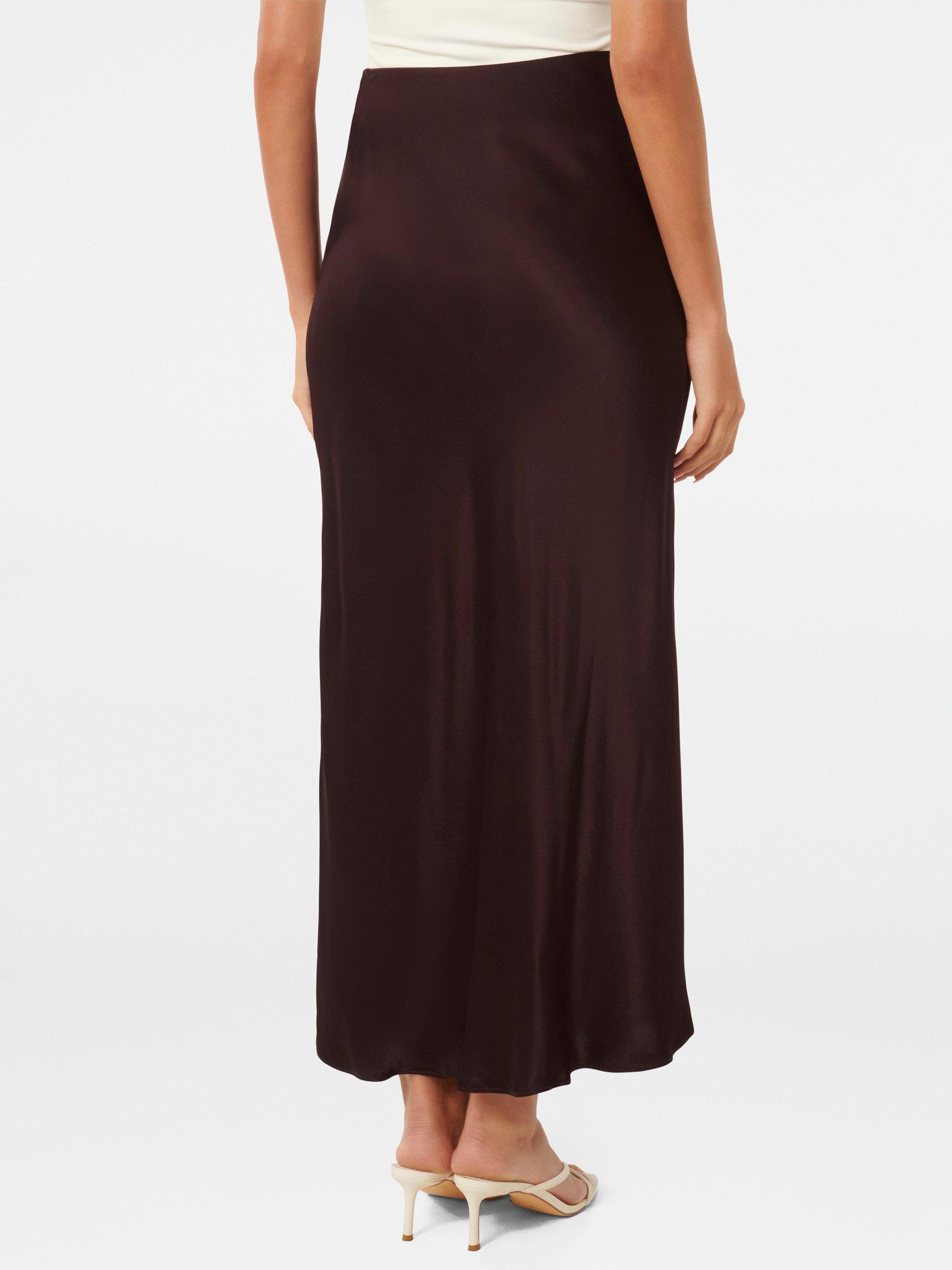 Product image 2 of 5, which shows Forever New Prue Satin Bias Midaxi Skirt, Bitter Cherry, 4