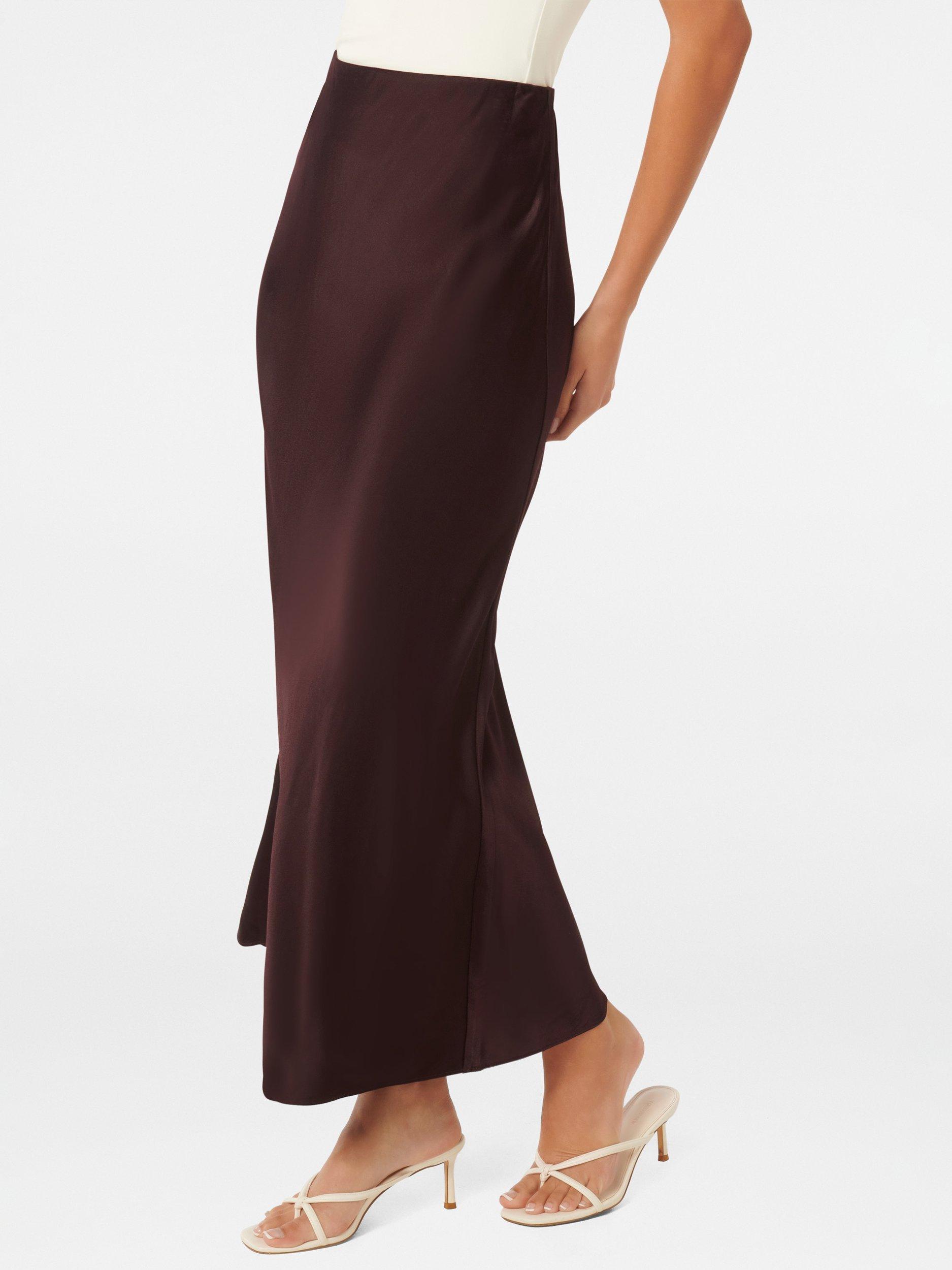 Product image 3 of 5, which shows Forever New Prue Satin Bias Midaxi Skirt, Bitter Cherry, 4