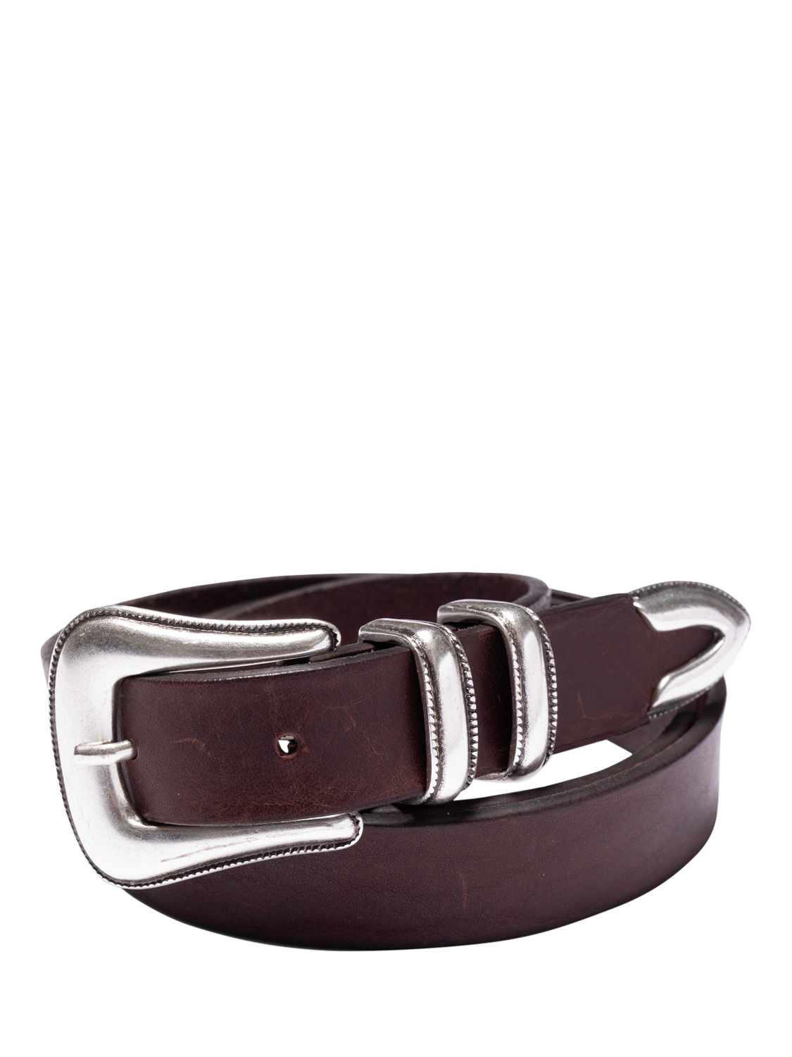 Product image 1 of 4, which shows Nudie Jeans Western Leather Belt, Dark Brown, S
