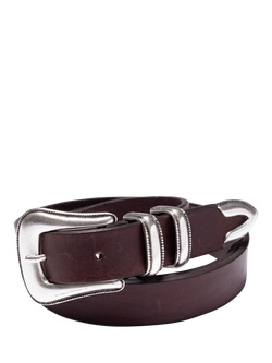 Nudie Jeans Western Leather Belt, Dark Brown, Dark Brown