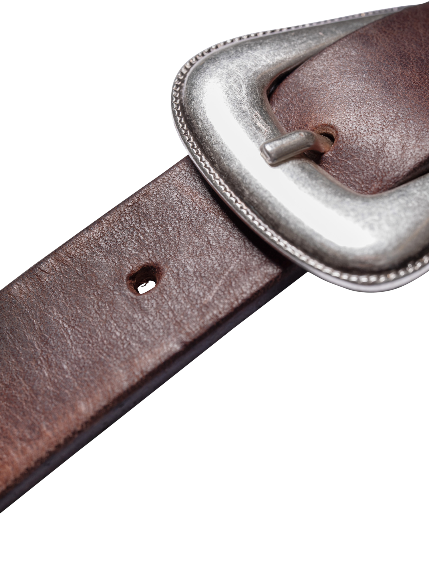 Product image 2 of 4, which shows Nudie Jeans Western Leather Belt, Dark Brown, S