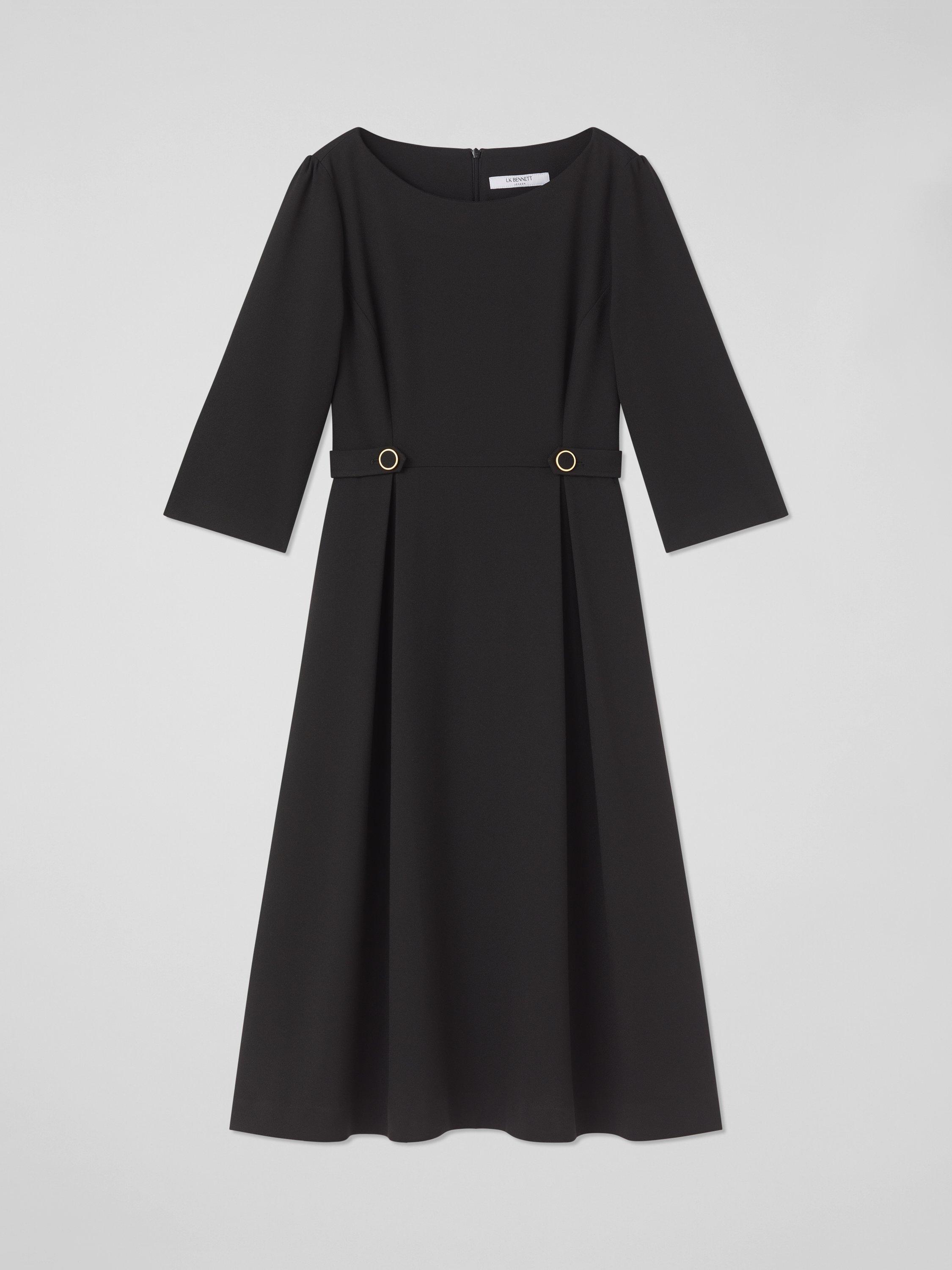 Product image 5 of 5, which shows L.K.Bennett Halina A-Line Dress, Black, 6