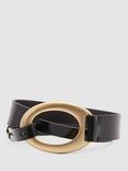 Reiss Ellis Leather Belt, Black