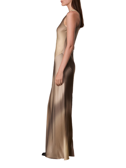rag & bone Daisy Satin Bias Cut Maxi Dress, Brown/Multi - view 2, Brwmulti