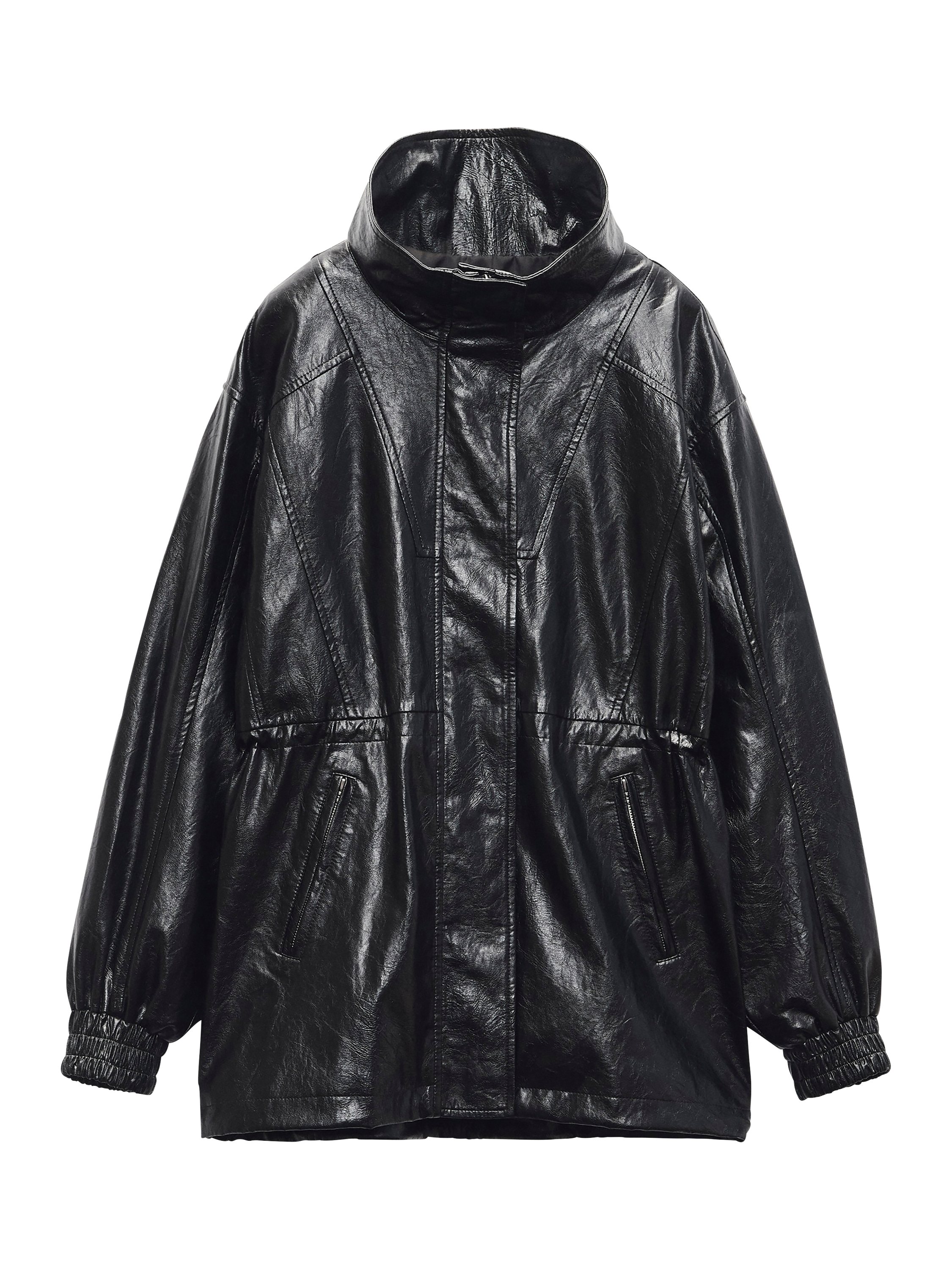 Product image 5 of 5, which shows rag & bone Monica Faux Leather Coat, Black, XXS