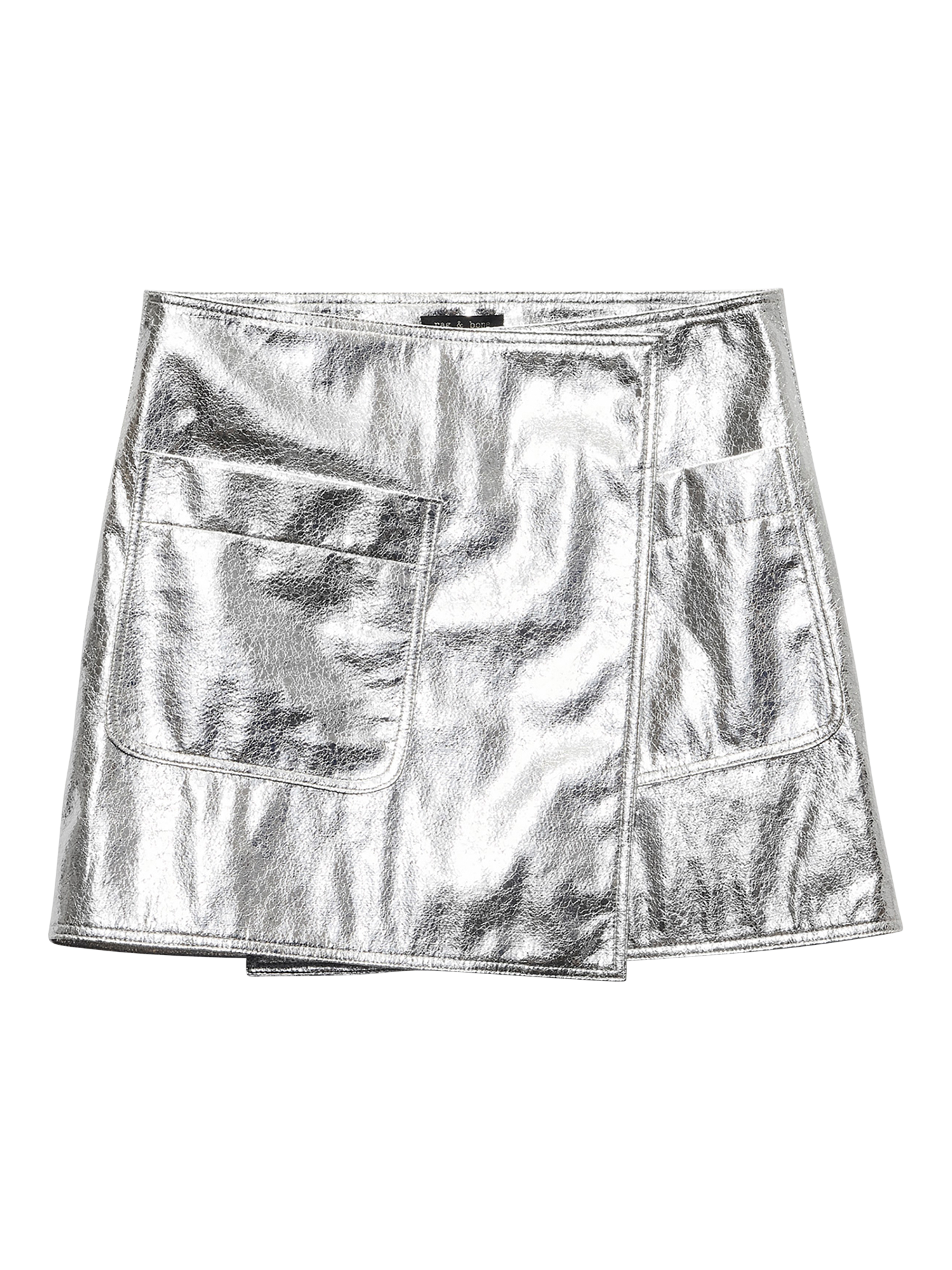 Product image 1 of 5, which shows rag & bone Kyla Faux Leather Skirt, Silver, 6