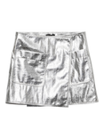 rag & bone Kyla Faux Leather Skirt, Silver