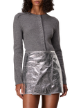 rag & bone Kyla Faux Leather Skirt, Silver
