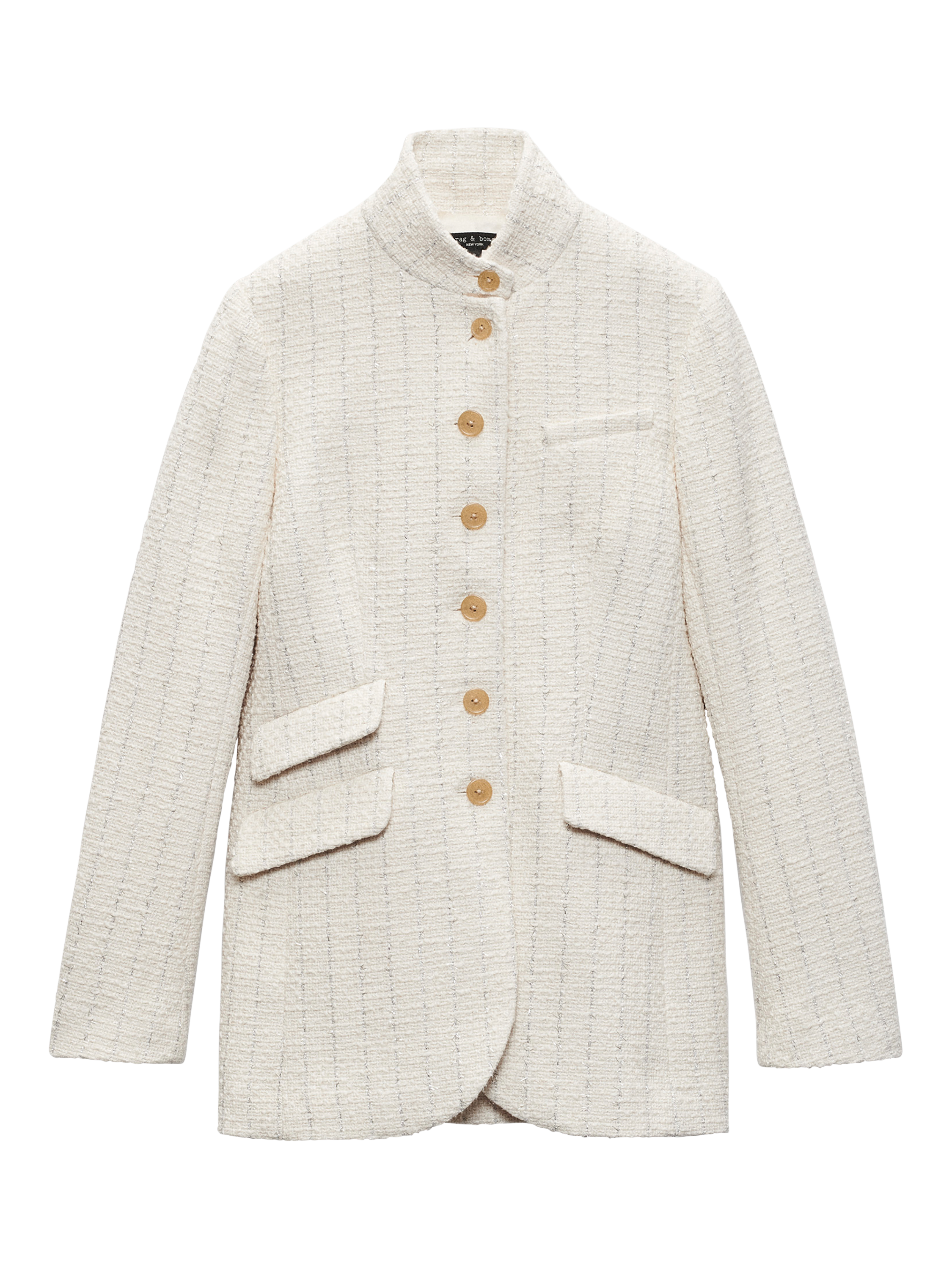 rag bone Slade Tweed Coat White