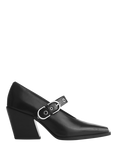 rag & bone Joni Stack Heel Leather Mary Jane Shoes, Black