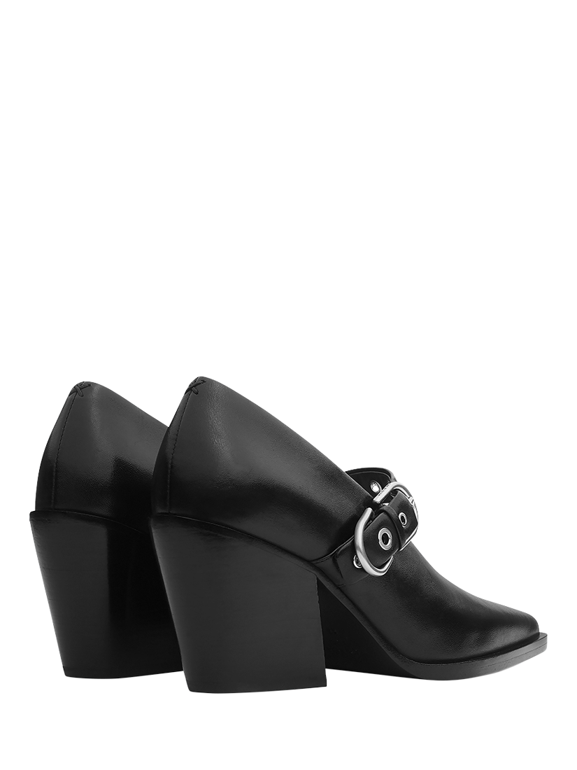 Product image 2 of 2, which shows rag & bone Joni Stack Heel Leather Mary Jane Shoes, Black, 5