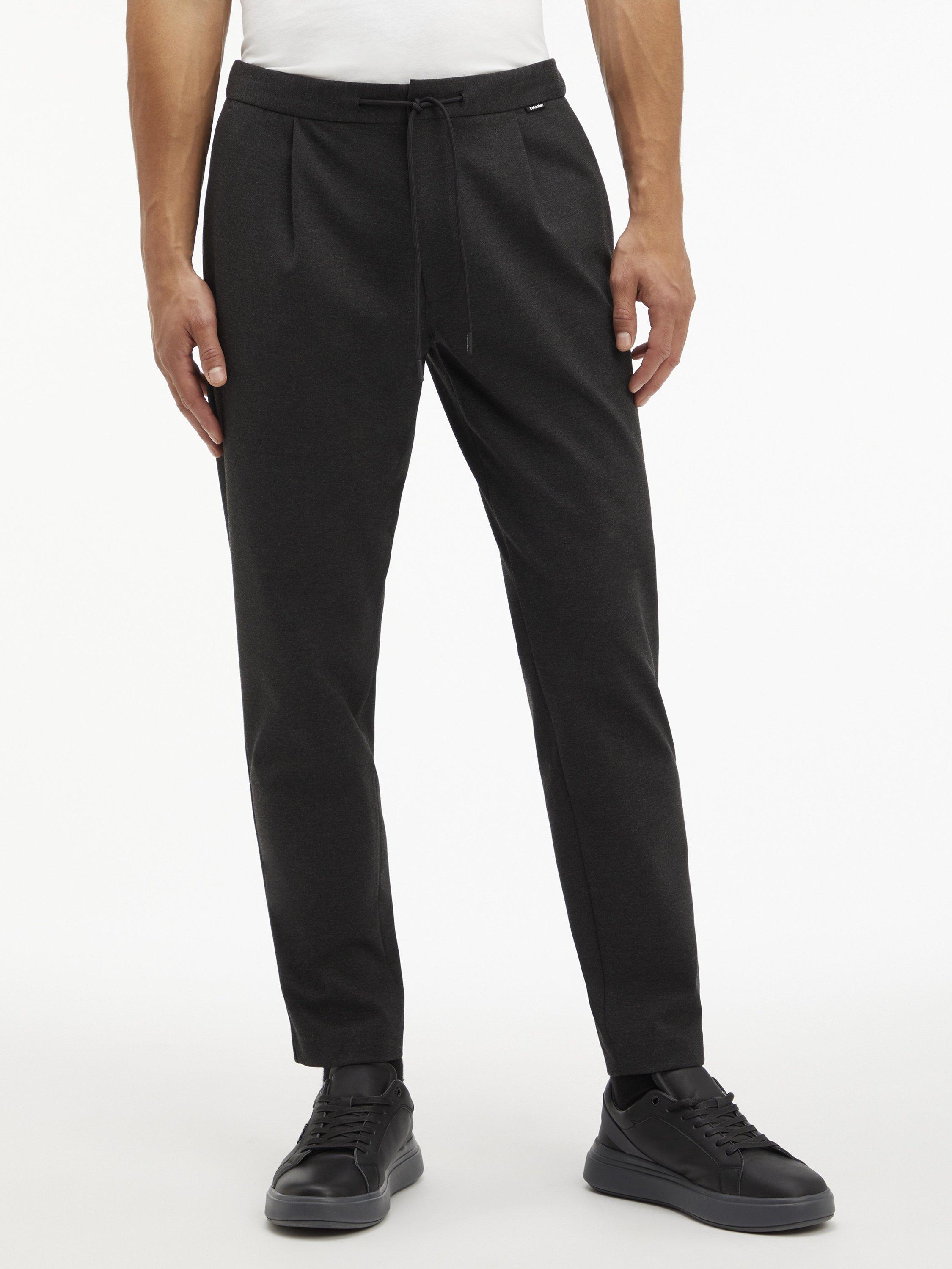 Calvin Klein Tapered Fit Casual Trousers, Dark Grey Heather