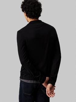 Tommy Hilfiger Wool & Silk Long Sleeve Polo Shirt, Black - view 2, Black