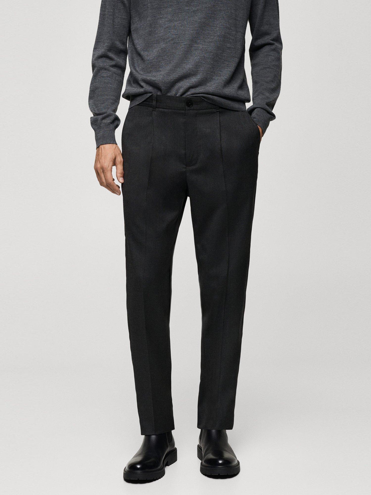 Mango Marius Slim Fit Trousers, Charcoal
