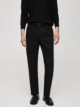 Mango Nicco Regular Fit Trousers, Black