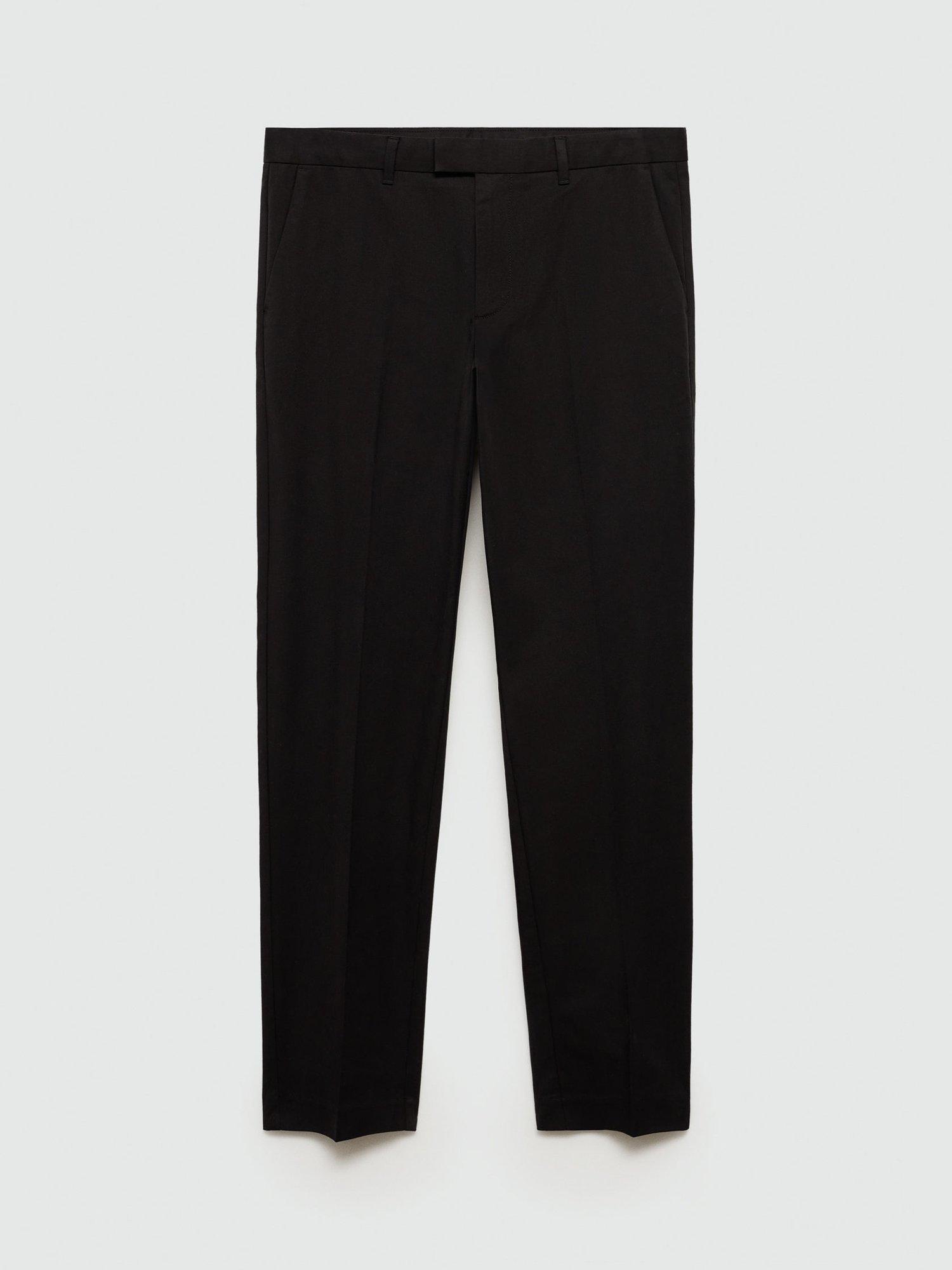 Product image 3 of 8, which shows Mango Nicco Regular Fit Trousers, Black, 30