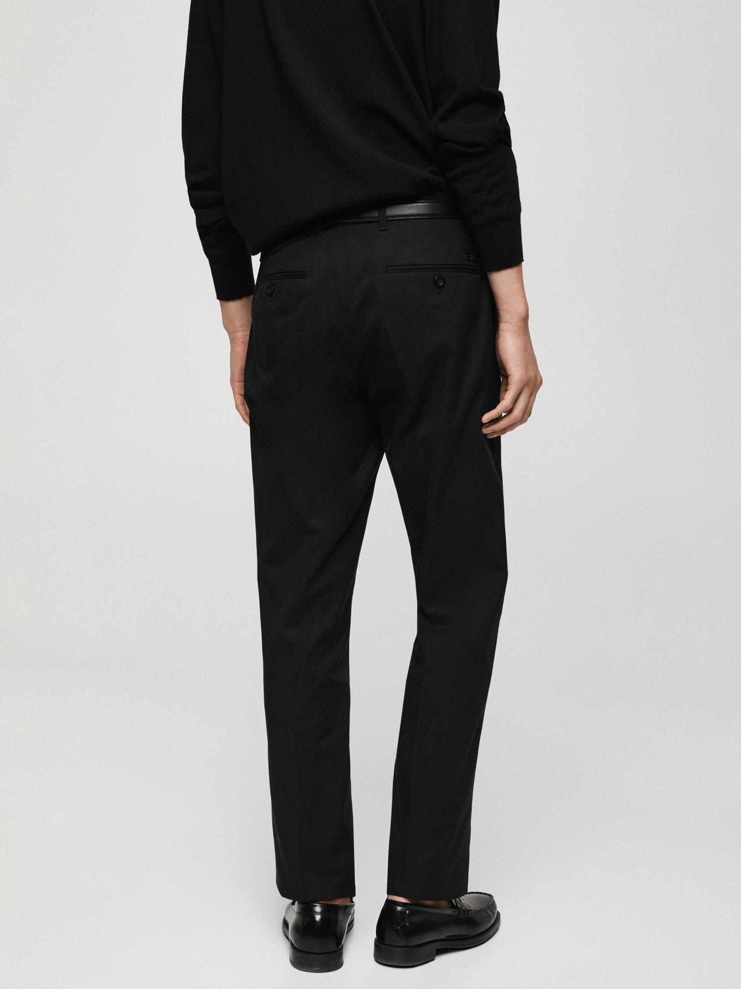Product image 4 of 8, which shows Mango Nicco Regular Fit Trousers, Black, 30