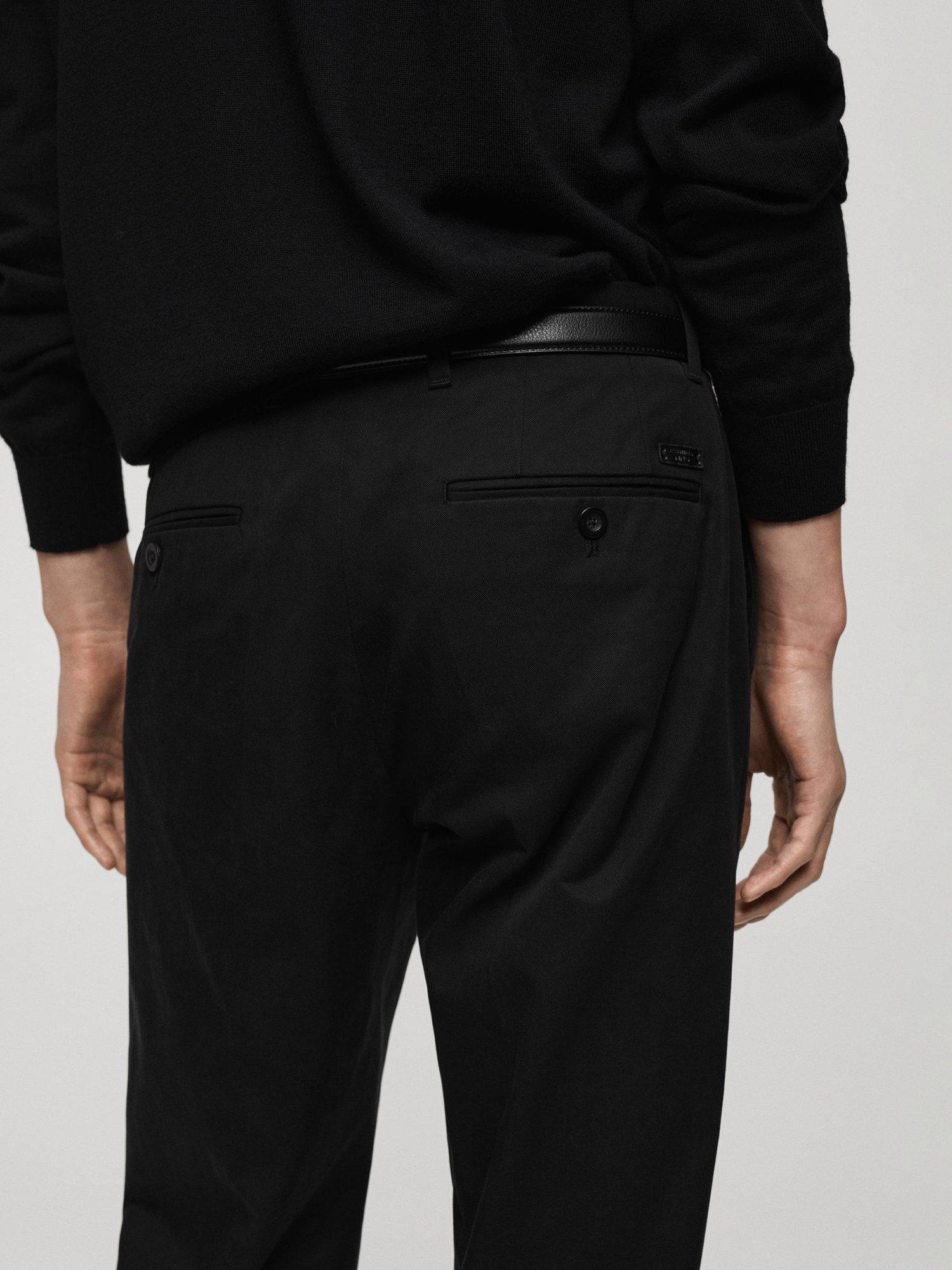 Product image 7 of 8, which shows Mango Nicco Regular Fit Trousers, Black, 30