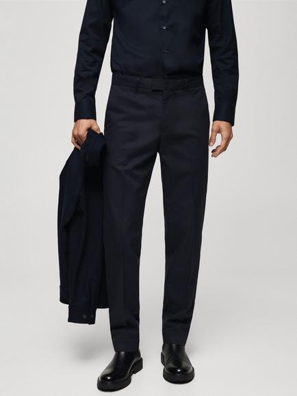 Mango Nicco Regular Fit Trousers, Navy