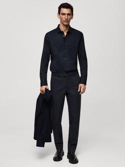 Mango Nicco Regular Fit Trousers - view 2, Navy