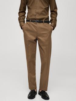 Mango Nicco Regular Fit Trousers, Brown