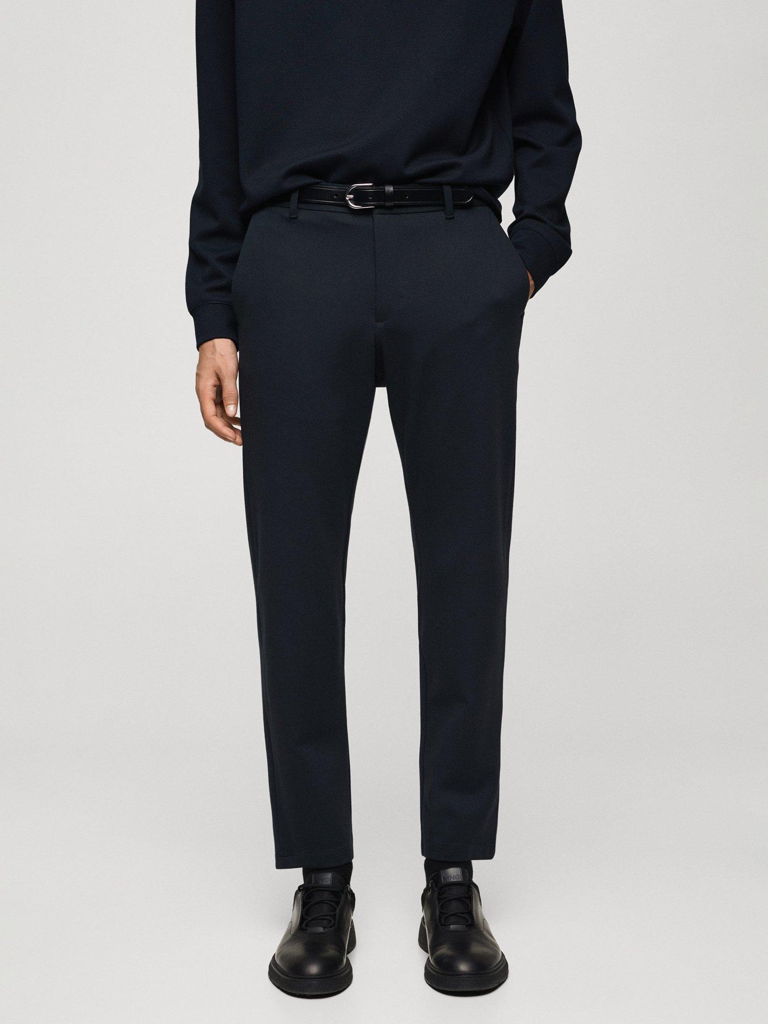 Mango Polen Slim Fit Trousers, Navy