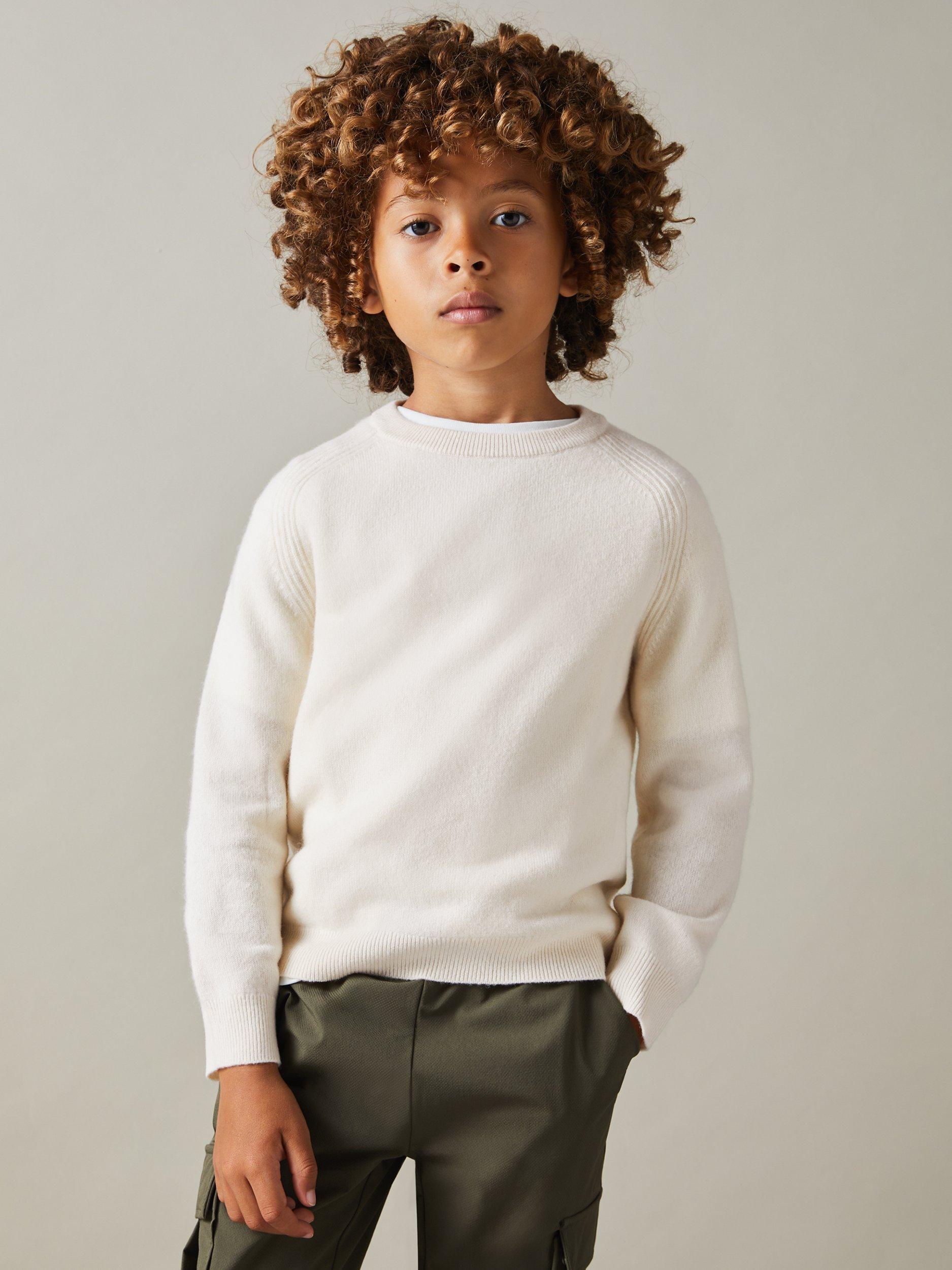 Reiss Kids' Cloud Wool Blend Jumper, Off White