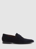 Reiss Bray Suede Loafers, Navy