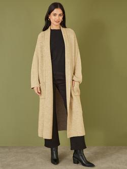 Yumi Knitted Maxi Pocket Cardigan - view 2, Oatmeal