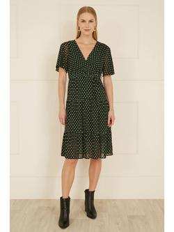 Yumi Dot Mesh Dress, Black - view 2, Black